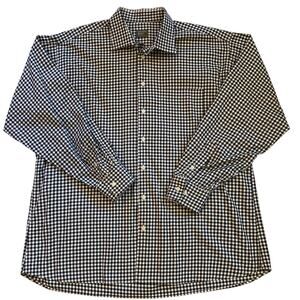 Gitman Bros Shirt Men 2XL Black White Gingham Twill Oxford Button Up Long Sleeve